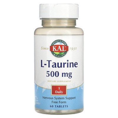 Kal 500 Mg L-Taurine Tablets, 60 Count