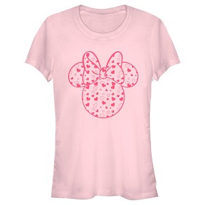 Juniors Womens Mickey & Friends Mickey and Friends Minnie Heart Silhouette T-Shirt - 1 of 4