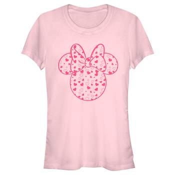 Juniors Womens Mickey & Friends Mickey and Friends Minnie Heart Silhouette T-Shirt