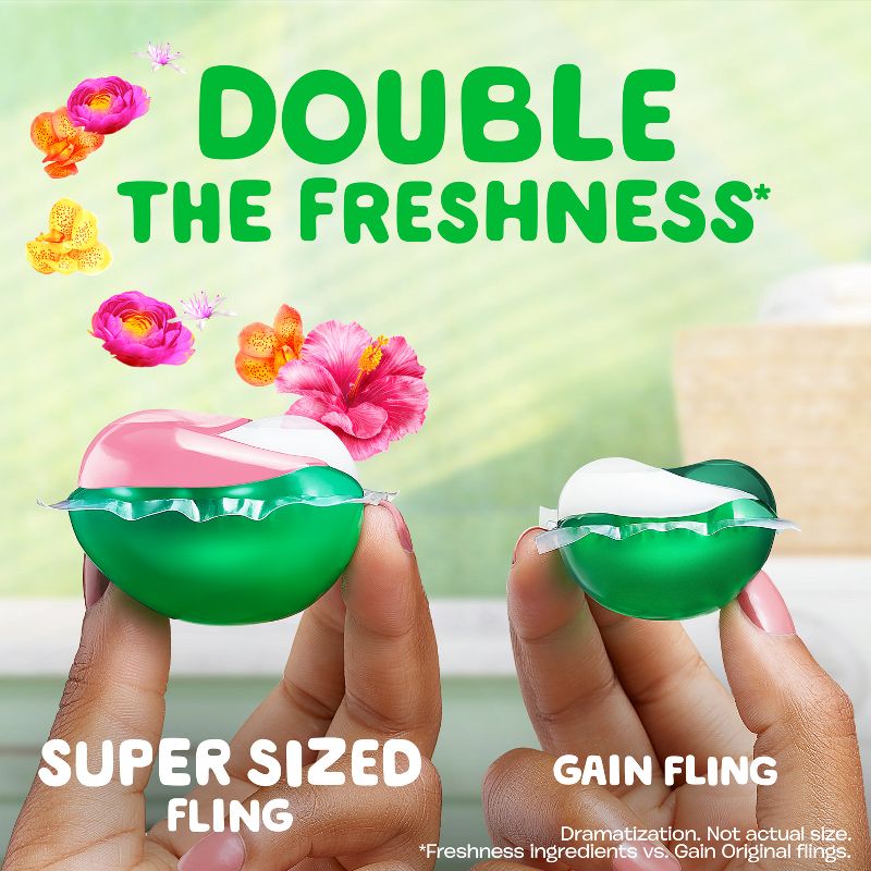 Gain Flings Hibiscus Hula HE Compatible Happy Laundry Detergent Soap Pacs, 4 of 12