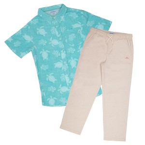 Tommy Bahama Big Boys Classic Woven Button Down Shirt and Pant Outfit Set - 1 of 2