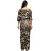 24seven Comfort Apparel Maternity Green Abstract Print Batwing Sleeve Maxi Dress with Slit - 3 of 3