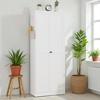 Mshliw 72" White Metal Kitchen Pantry Cabinet with Doors, Heavy-Duty Freestanding Storage Cabinet with 5 Adjustable Shelves for Kitchen & Home - 3 of 4