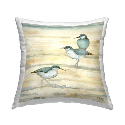 Stupell Industries Three Sandpipers Walking Beach Coast