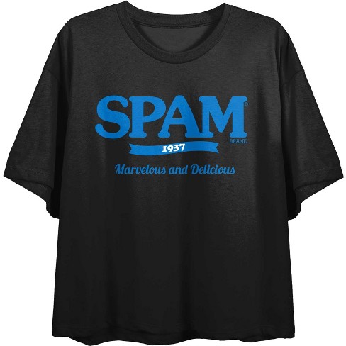 Spam Brand 1937 Logo Women's Black Crop T-shirt - image 1 of 2