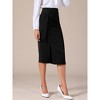 INSPIRE CHIC Women's Work Straight Knot Twist Office Tie Waist Midi Skirts - 2 of 4