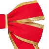 Vickerman 15" x 18.5" Red Canvas Gold Trim Outdoor Christmas Bow - 2 of 3