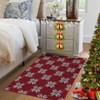 Coolmee Christmas Living Room Area Rug Machine Washable Rugs Carpet Indoor Door Mat Non-Slip Snowflake Rug for Bedroom Kitchen Green - 3 of 4