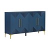 Distinctive Two-Tone Triangle Pattern 4-Door Cabinet, Perfect for Entryways, Hallways, and Living Spaces - 3 of 4