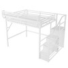 Lycvki Metal Loft Bed with Stairs and Storage Shelves - 2 of 4