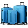 Karl Home 4 Piece Set of Mustard ABS Trolley Cases Vertical Stripes Luggage Blue - 4 of 4