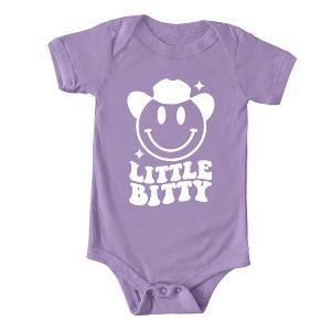 The Juniper Shop Little Bitty Smiley Baby Bodysuit - NB - Lavender - 1 of 2
