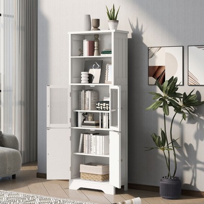 NicBex Bathroom Storage Cabinet with 3 Drawers,Tall Storage Cabinet with 4 Adjustable Shelves for Living/Kitchen/Office