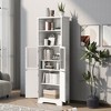Okak Bathroom Storage Cabinet,Wall Mounted/Floor Cabinet with Shelves for Living Room, Kitchem, Office, White - 2 of 4