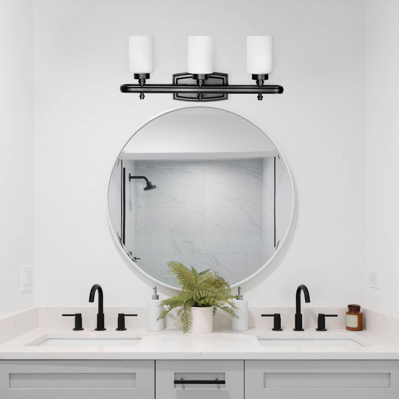 3-Light Essentix Contemporary Vanity Uplight Downlight Wall Mounted Fixture - Lalia Home, 4 of 10