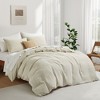 Peace Nest Floral Jacquard Cotton Linen Blend Duvet Cover Set, 3 Piece Bedding Set with Pillow Shams - 2 of 4