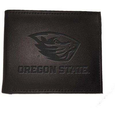 Evergreen NCAA Oregon State Beavers Black Leather Bifold Wallet Officially Licensed with Gift Box