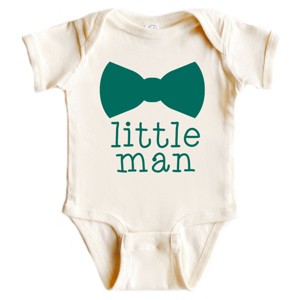The Juniper Shop Little Man Bow Tie Baby Short Sleeve Bodysuit - 24M - Natural - 1 of 4