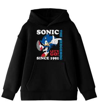 Sonic The Hedgehog Let's Go Since 1991 Boy's Black Sweatshirt