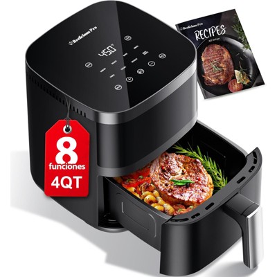 Beelicious 8-in-1 4QT Air Fryer, 450°F Compact Airfryer with Viewing Window, Shake Reminder, Flavor-Lock Tech, Dishwasher-Safe, for 1-3 People, Black