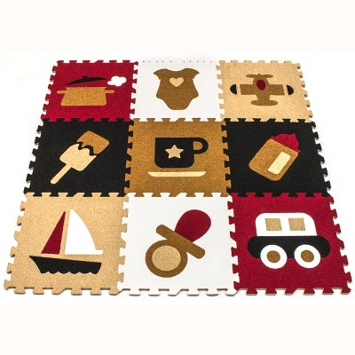Sorbus Kids Interlocking Puzzle Carpet Mat, Includes 9 Interlocking Tile Pieces