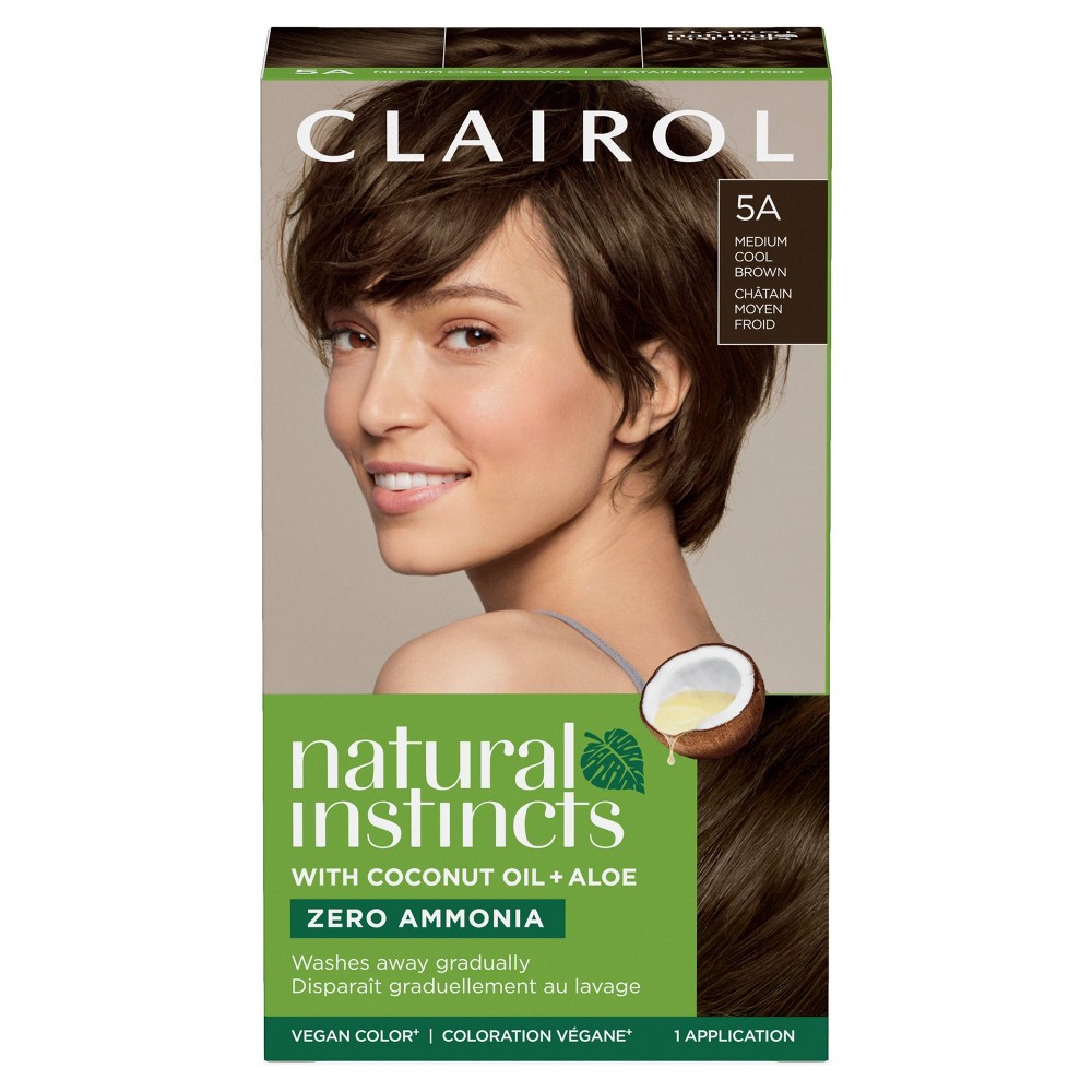 Natural Instincts Clairol Demi-Permanent Hair Color Dye Cream Kit - 5A Medium Cool Brown, Clove