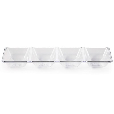  Clear Plastic Divided Serving Tray 