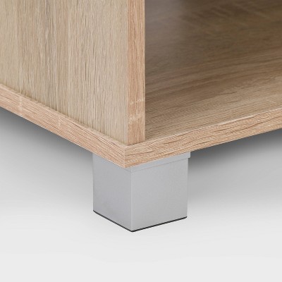 Brown Wood Grain TV Stand with Cabinet for 85" TVs