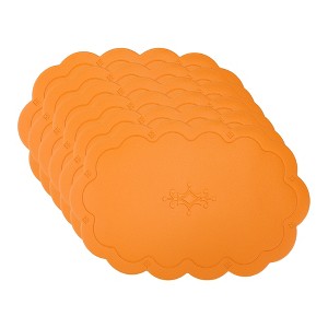 REGALWOVEN Placemats Set of 6 Leather Placemats for Kitchen Dining Table Decor Waterproof Heat Resistant Flower Table Placemats - 1 of 4