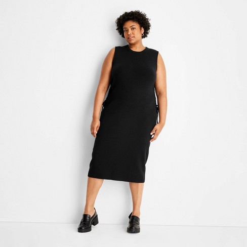 Women's Side-tie Midi Sweater Dress - Future Collective™ With Reese  Blutstein Black 2x : Target