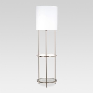 Glass Shelf Floor Lamp Silver (Lamp Only) - Threshold