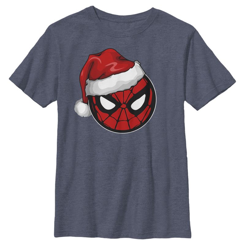 Boy's Marvel Christmas Spider-Man Santa Hat T-Shirt, 1 of 4