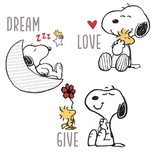 Bedtime Originals Snoopy Love Wall Decals/Stickers w/ Woodstock, Stars, & Moon - 1 of 4