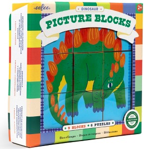 eeBoo: Dinosaur Picture Blocks, 9 Piece Puzzle Block Set, 6 Dino Images, Kids 2+ - 1 of 4