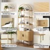 MOEPISY 71 Inch 5 Tier Shelf, Large Bookcase with 2 Door Storage Cabinet Modern Tall Broad Bookshelves Organizer Light Brown - 4 of 4