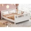 SeaCamel Kids Twin Bed with Safety Rails - Low Profile Wood Platform Bed Frame in White (Patented) - 2 of 4