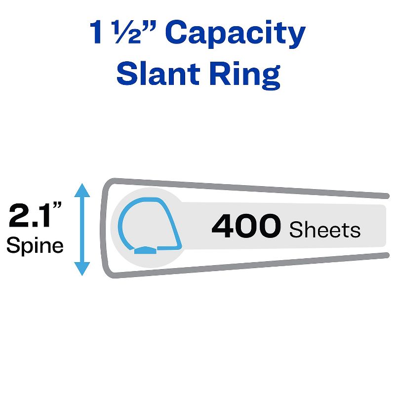 Avery Heavy-Duty View Binders 1-1/2" One Touch Rings 400-Sheet Capacity 24341275, 2 of 9