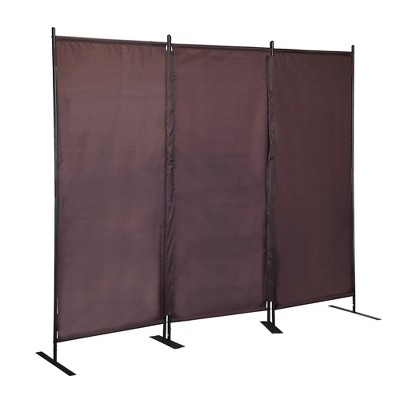 Sevobal Patio Decorative Screens, Weather-Resistant Screen with Stand, Freestanding Panel for Living Room Garden Backyard, Brown, 87.75"*28.25"*72.5"