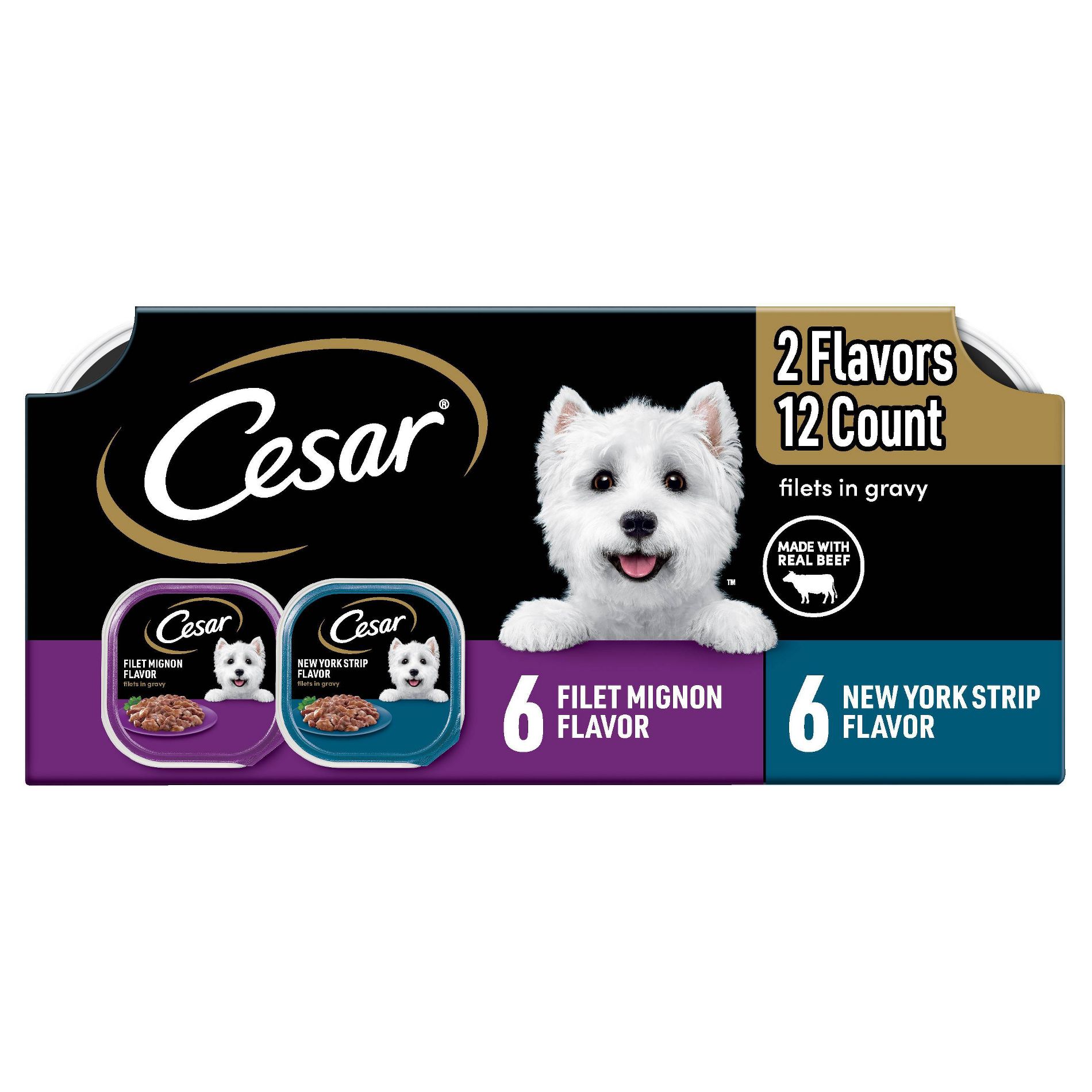 Cesar Filets in Gravy Variety Pack Small Breed Wet Dog Food - 3.5oz/12ct
