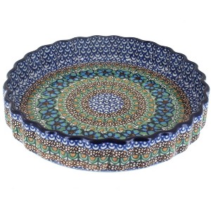 Blue Rose Polish Pottery 637 Ceramika Artystyczna Torte Plate - 1 of 1