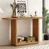 KIGFTSOD Elegant Minimalist Console Table - Curved Corners, Natural Wood Veneer, U-Base for Easy Placement, Ideal for Display & Simple Assembly - 2 of 4