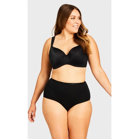 Avenue Body  Women's Plus Size Basic Cotton Brief - Black - 30w/32w :  Target