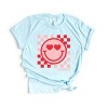 S.W.Smiley Checkered Heart Eyes Smiley - Women's Short Sleeve Graphic T-Shirt - 2 of 4