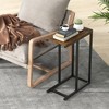 ResenkosSofa Table, End Table, Side Table,C-shaped Side Table with Heavy-duty Metal Frame-Rustic Brown - 2 of 4