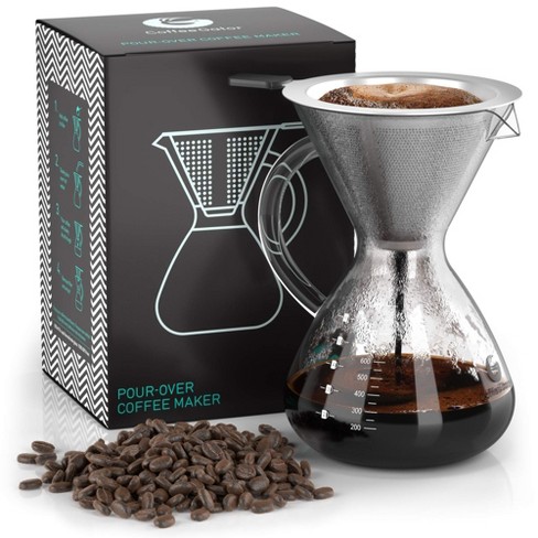 Mr. Coffee Verduzco 1 Liter 4- Cup Clear Glass Pour Over Coffee