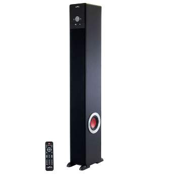 beFree Sound Altavoces de torre negros con Bluetooth de 2.1 canales con  entrada óptica