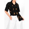 LA LEELA Women's Summer Casual Hawaiian Blouse Shirt Solid Blouses Short Sleeve Button Up Dress Tops Tee Shirts Tank Top Women - 4 of 4