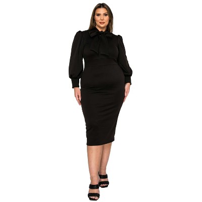 L I V D Women's Anastasia Tie Neck Dress