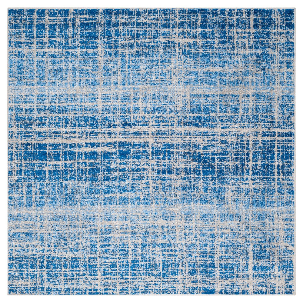 4'x4' Square Diandra Abstract Area Rug Blue/Silver Square - Safavieh