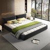 AENKYO King Size Platform Bed Frame with Movable Chenille Upholstered Headboard, Metal+Solid Wooden Slat Double Support - 4 of 4